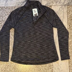 DSG NWT Performance 1/4 Zip Pure Black Heather Long Sleeve